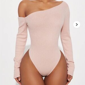 Fashion Nova Pink One-Shoulder Bodysuit